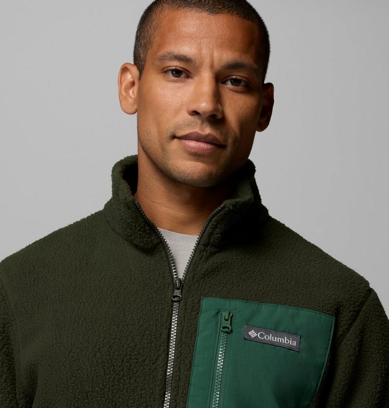 Men's Jasper Ridge Pebbled Fleece Jacket, Color: Greenscape, Rain Forest, image 6