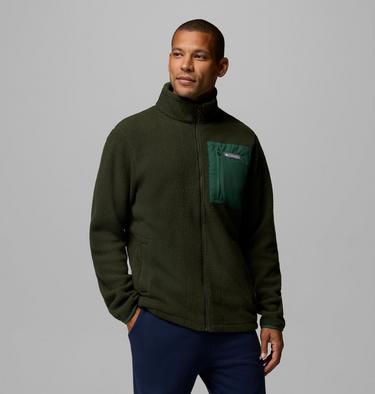 Men's Jasper Ridge Pebbled Fleece Jacket, Color: Greenscape, Rain Forest, image 3