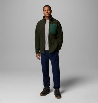 Men's Jasper Ridge Pebbled Fleece Jacket, Color: Greenscape, Rain Forest, image 4