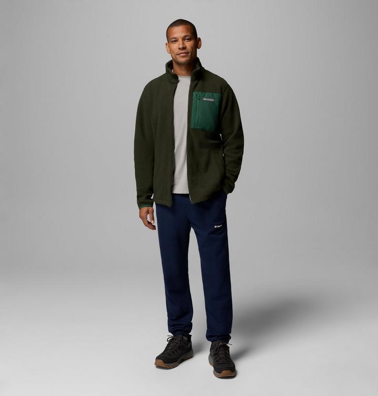 Men's Jasper Ridge Pebbled Fleece Jacket, Color: Greenscape, Rain Forest, image 2