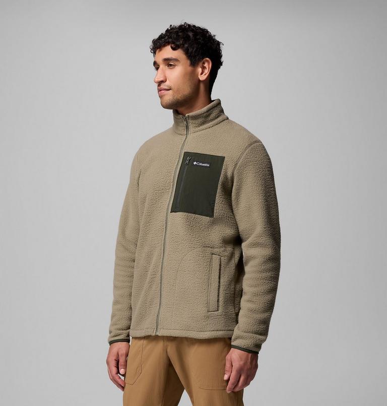 Men's Jasper Ridge Pebbled Fleece Jacket, Color: Stone Green, Greenscape, image 4