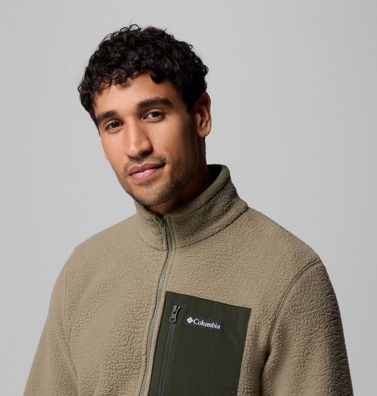 Men's Jasper Ridge Pebbled Fleece Jacket, Color: Stone Green, Greenscape, image 6