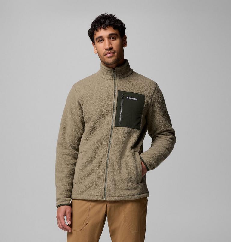 Men's Jasper Ridge Pebbled Fleece Jacket, Color: Stone Green, Greenscape, image 1