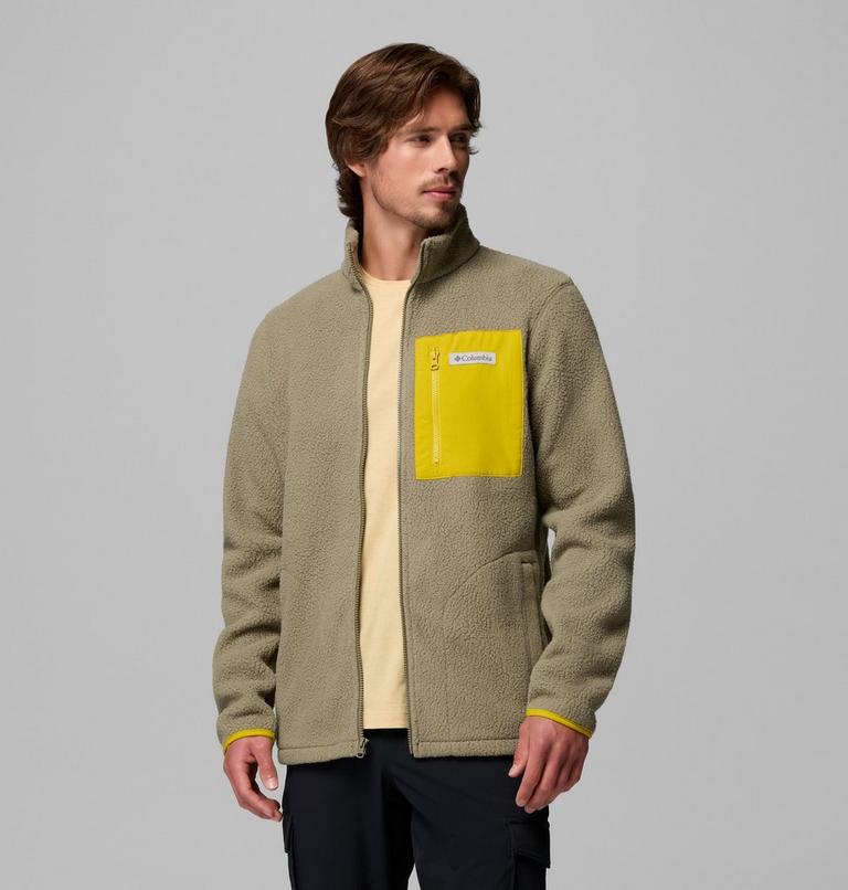 Men's Jasper Ridge Pebbled Fleece Jacket, Color: Stone Green, Antique Moss, image 5