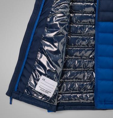 Youth Powder Lite Insulated Gilet, Color: Mountain Blue, Collegiate Navy, image 3
