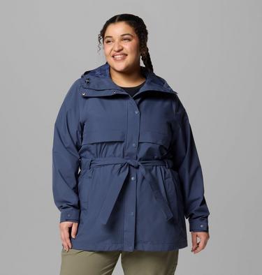 Women's Long Valley Trench III - Plus Size, Color: Nocturnal, image 5
