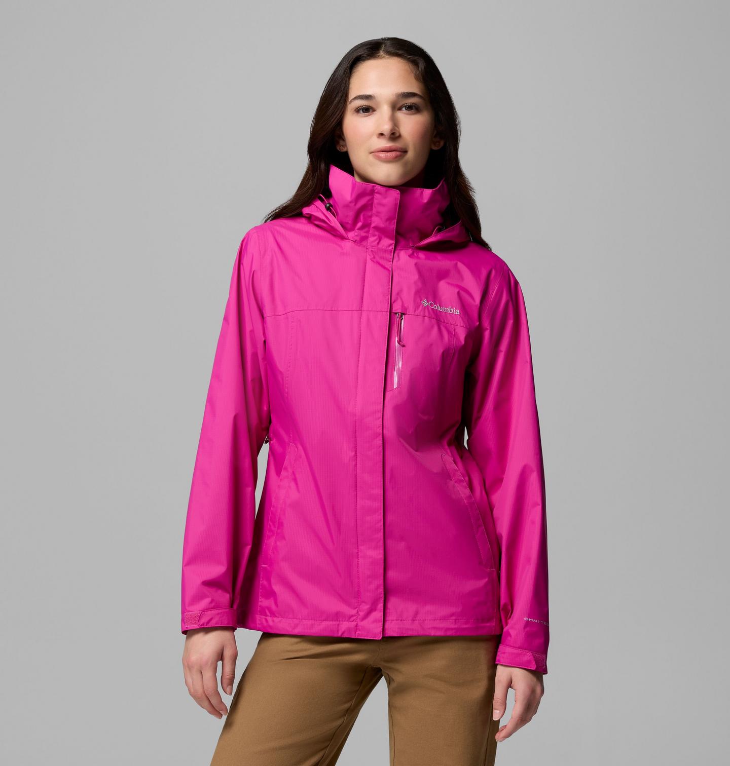 Женская куртка Columbia Pouration II Rain Jacket, цвет: Фуксия — фото 1