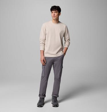 Men's Planetary Point Long Sleeve Technical Graphic T-Shirt, Color: Dark Stone, LC Gem Columbia, image 2