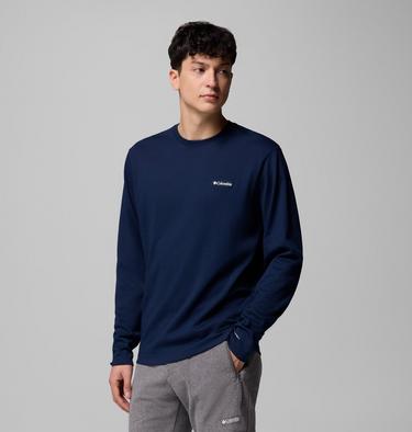 Men's Planetary Point Long Sleeve Technical Graphic T-Shirt, Color: Collegiate Navy, LC Gem Columbia, image 8