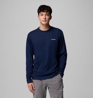 Men's Planetary Point Long Sleeve Technical Graphic T-Shirt, Color: Collegiate Navy, LC Gem Columbia, image 3