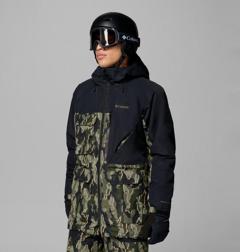 Men's Coreshot Printed Jacket, Color: Greenscape Treebark Print, Black, image 4