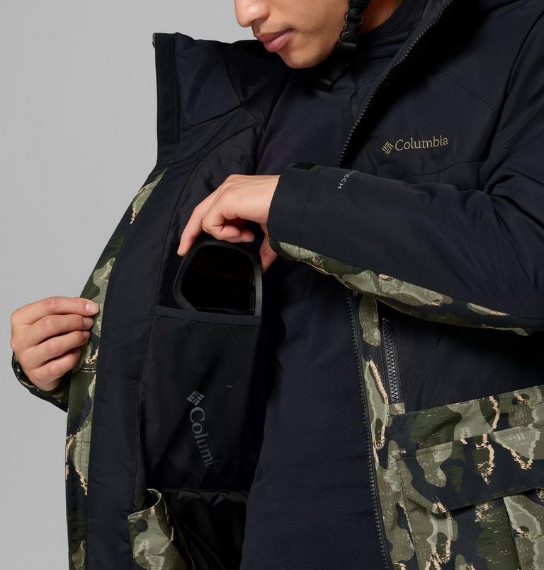 Men's Coreshot Printed Jacket, Color: Greenscape Treebark Print, Black, image 5