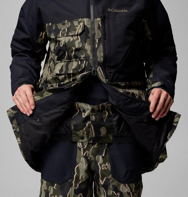 Men's Coreshot Printed Jacket, Color: Greenscape Treebark Print, Black, image 6