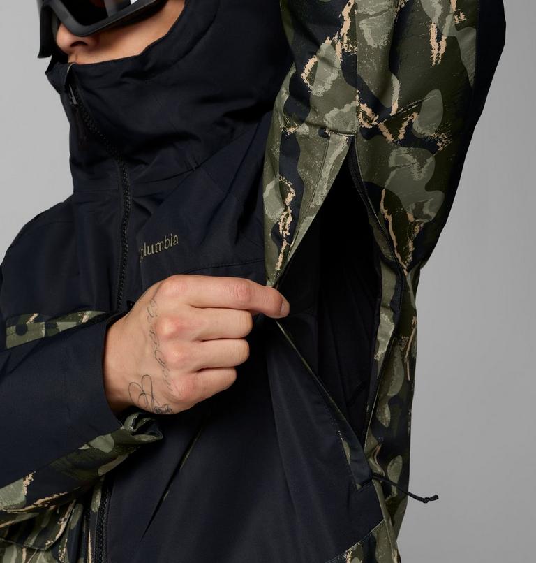 Men's Coreshot Printed Jacket, Color: Greenscape Treebark Print, Black, image 10
