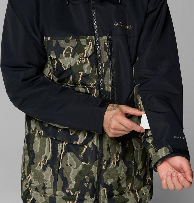 Men's Coreshot Printed Jacket, Color: Greenscape Treebark Print, Black, image 11