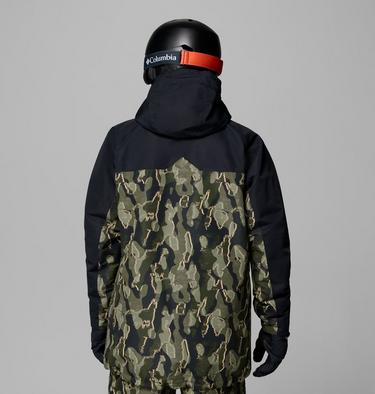 Men's Coreshot Printed Waterproof Ski Jacket, Color: Greenscape Treebark Print, Black, image 3