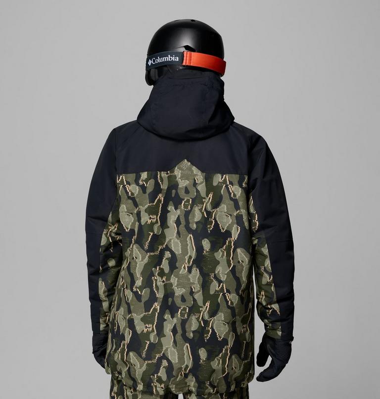 Men's Coreshot Printed Jacket, Color: Greenscape Treebark Print, Black, image 3