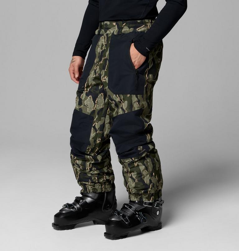 Pantalones impermeables de esquí con estampado Coreshot para hombre, Color: Greenscape Treebark Print, Black, image 3