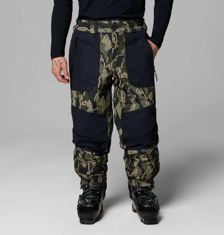 Pantalones impermeables de esquí con estampado Coreshot para hombre, Color: Greenscape Treebark Print, Black, image 1