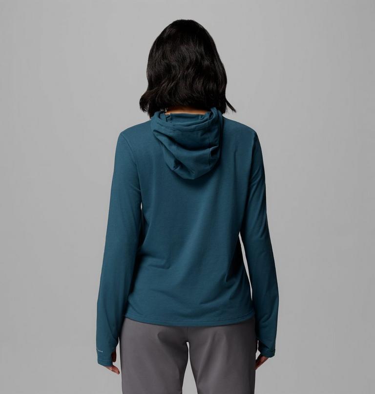 Women's Sun Trek Technical Hoodie, Color: Everblue, image 3