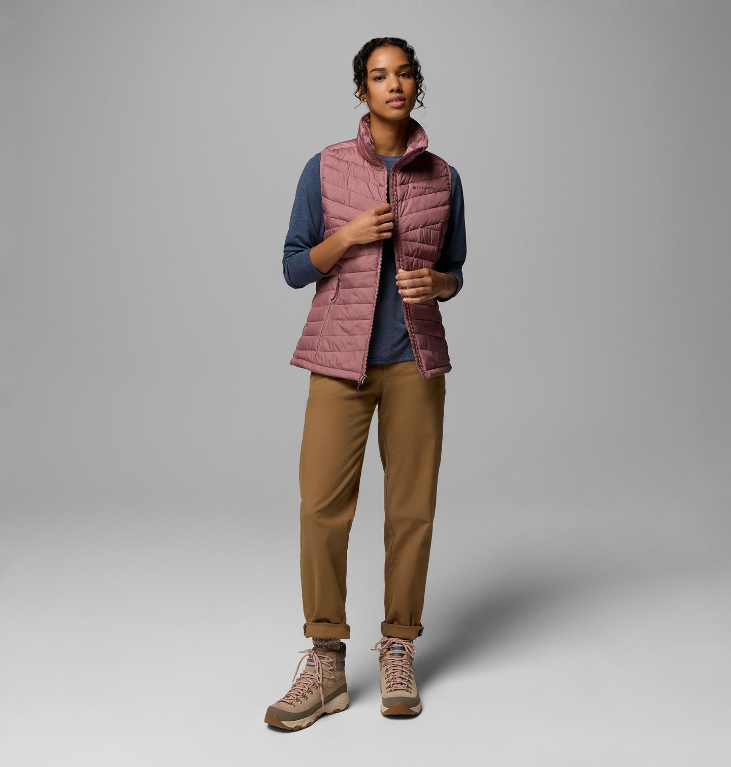 Женский жилет Columbia White Out 1.0 Vest, цвет: Инжирный — фото 2