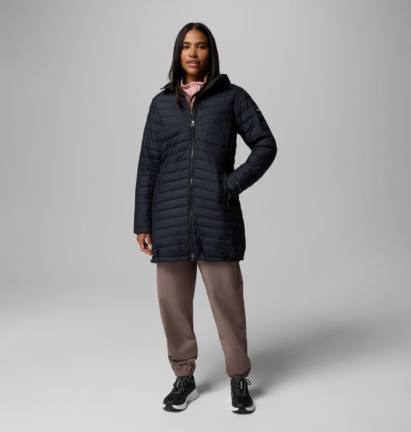 Женская куртка Columbia White Out 1.0 Mid Hooded, цвет: Чёрный — фото 2
