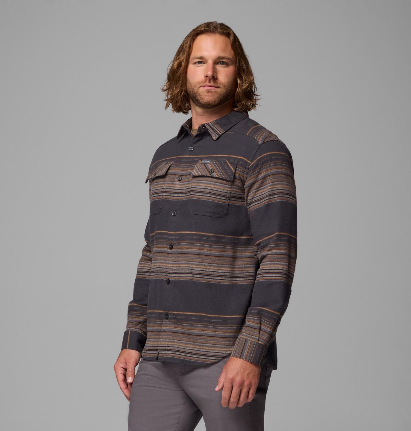 Мужская рубашка Columbia Juniper Dunes Flannel Long Sleeve, цвет: Полосатый — фото 3