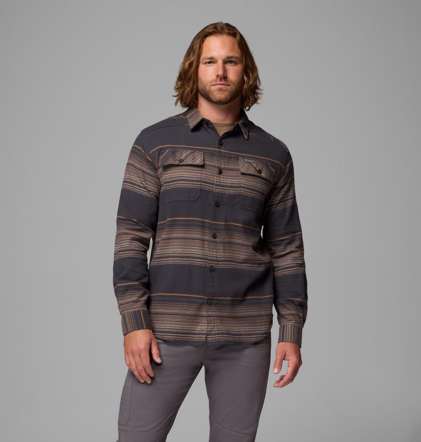 Мужская рубашка Columbia Juniper Dunes Flannel Long Sleeve, цвет: Полосатый — фото 1