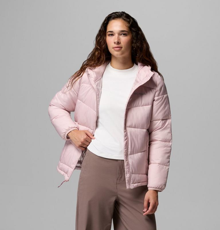 Women's Fivemile Butte Hooded Puffer Jacket, Color: Mineral Pink, image 5
