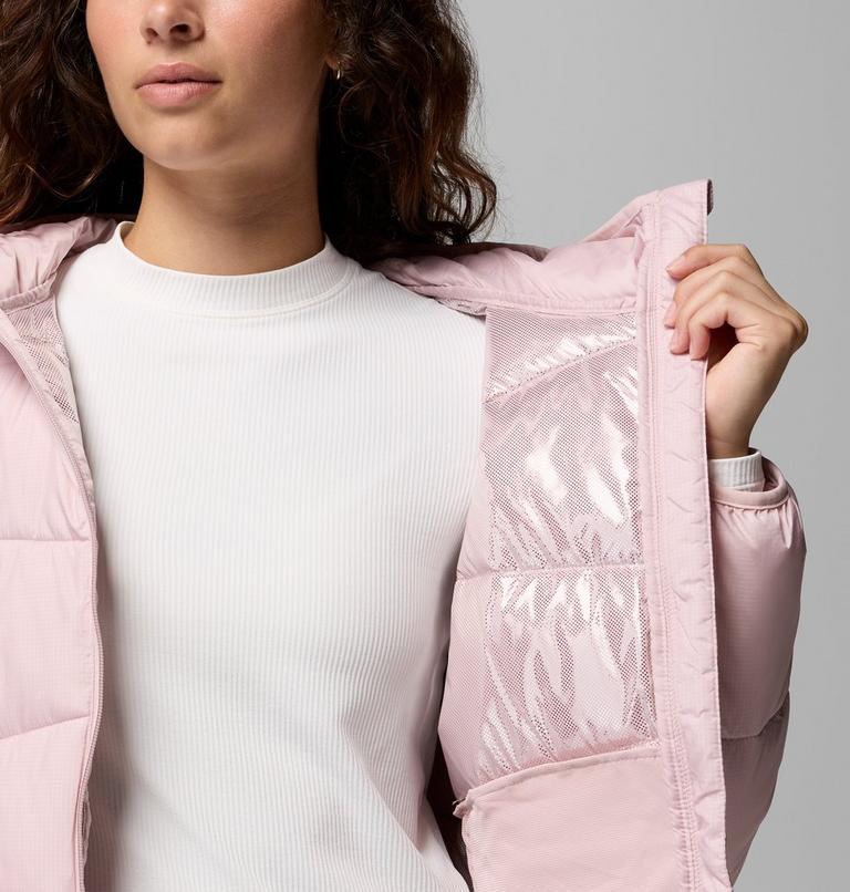 Women's Fivemile Butte Hooded Puffer Jacket, Color: Mineral Pink, image 6
