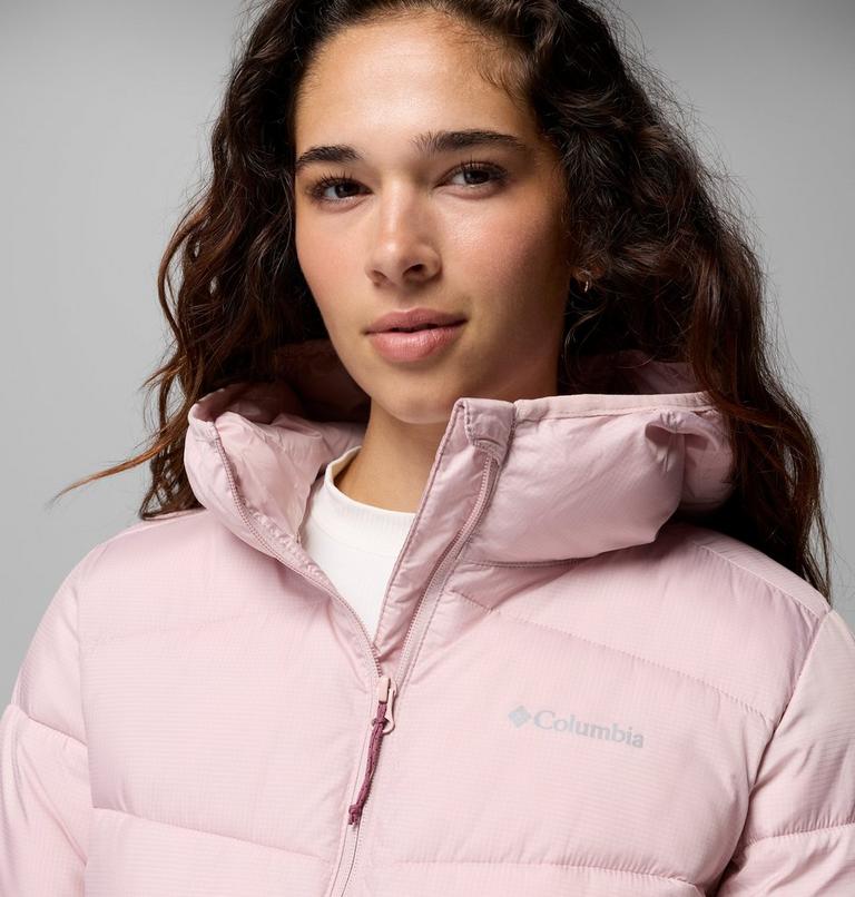 Women's Fivemile Butte Hooded Puffer Jacket, Color: Mineral Pink, image 7