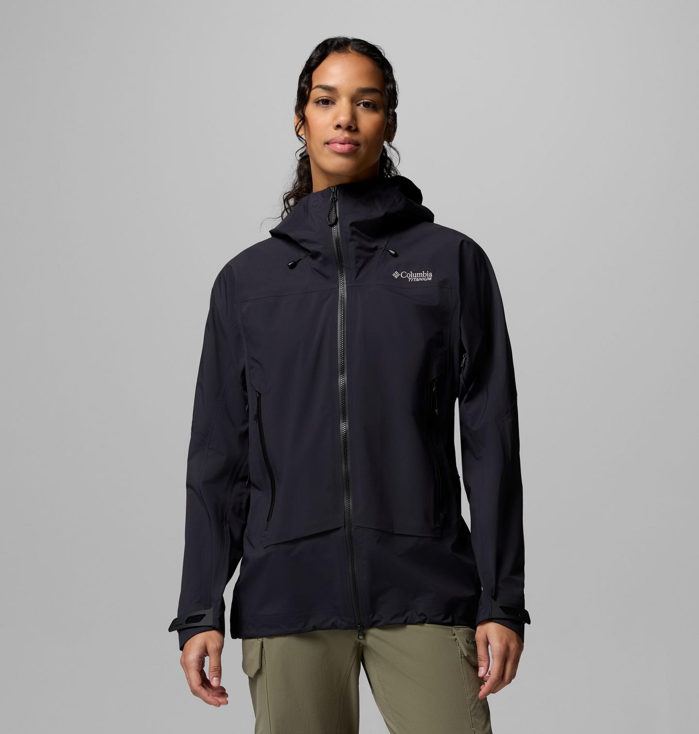 Женские куртки Columbia Saudan Pro 3L Rain Shell, цвет: Чёрный — фото 1