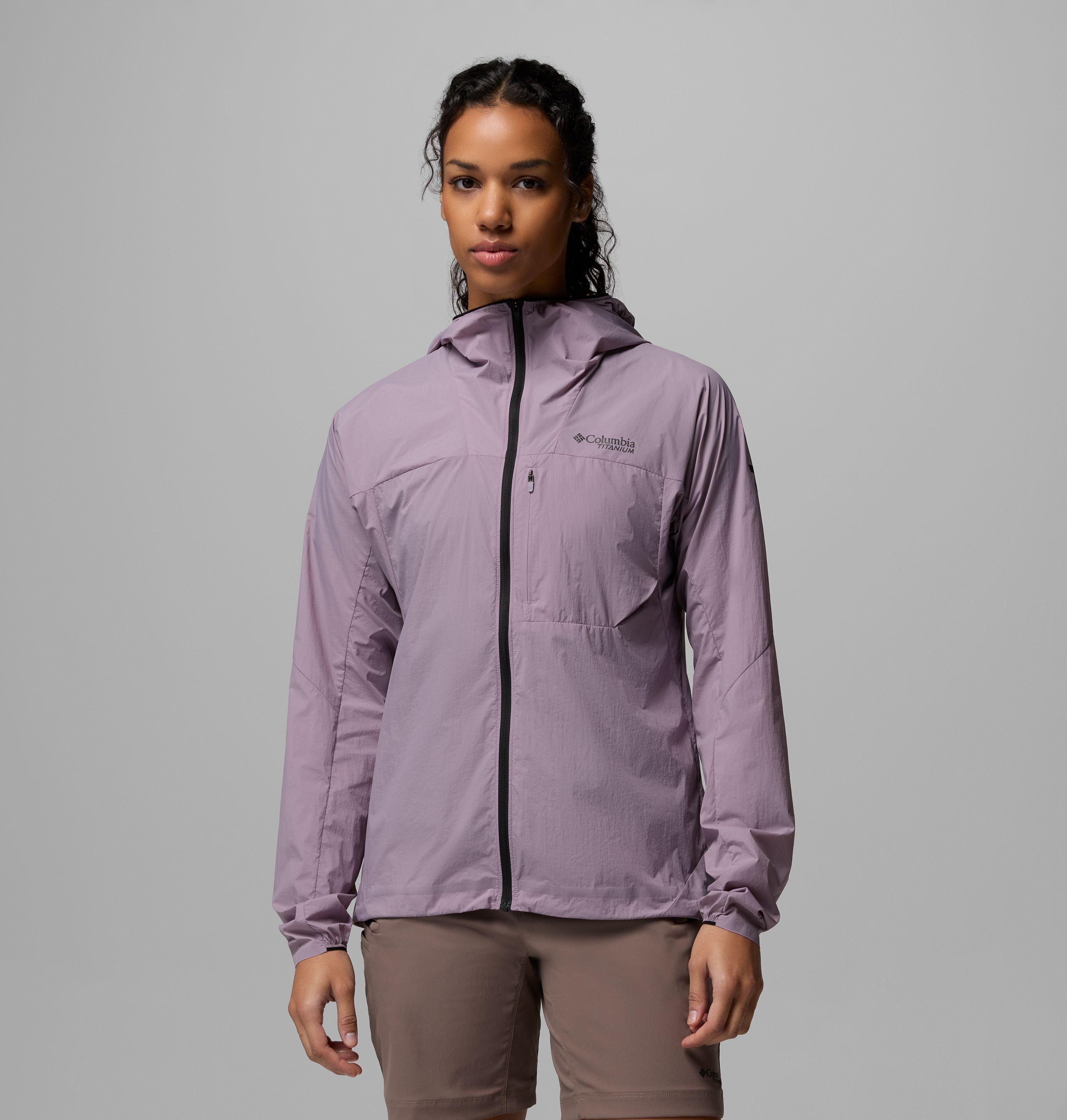 Columbia Sportswear Women's Purple Columbia - Khyex Pro™ Hooded Windbreaker - Shale Medium