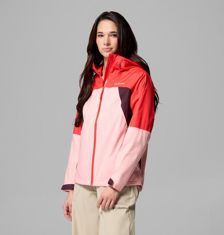 Women's Inner Limits IV Waterproof Jacket, Color: Pink Sand, Poppy Red, Moonvista, image 4