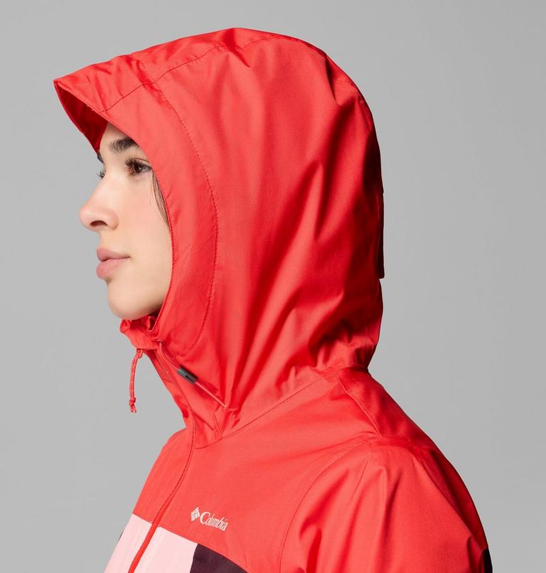 Women's Inner Limits IV Waterproof Jacket, Color: Pink Sand, Poppy Red, Moonvista, image 8
