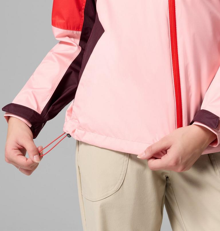 Women's Inner Limits IV Waterproof Jacket, Color: Pink Sand, Poppy Red, Moonvista, image 9