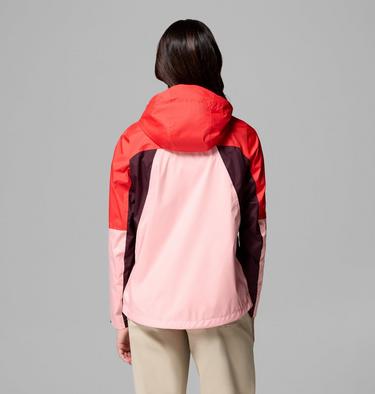Women's Inner Limits IV Waterproof Jacket, Color: Pink Sand, Poppy Red, Moonvista, image 3