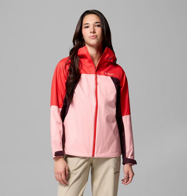 Women's Inner Limits IV Waterproof Jacket, Color: Pink Sand, Poppy Red, Moonvista, image 1