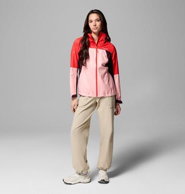 Women's Inner Limits IV Waterproof Jacket, Color: Pink Sand, Poppy Red, Moonvista, image 2