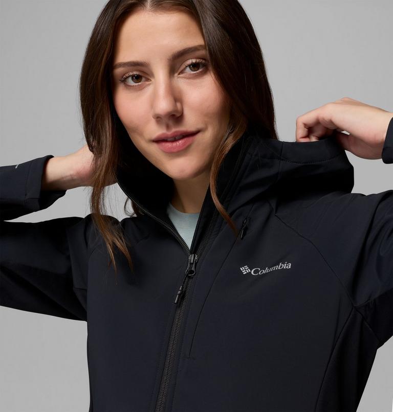 Women's Trailborne Hooded Softshell Jacket, Color: Black, image 7