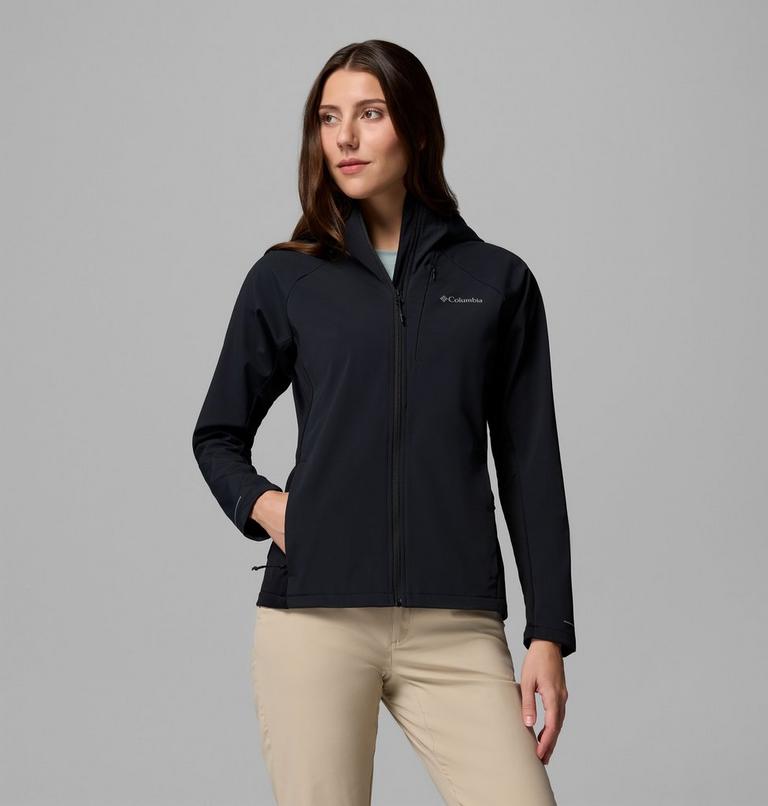 Women's Trailborne Hooded Softshell Jacket, Color: Black, image 1