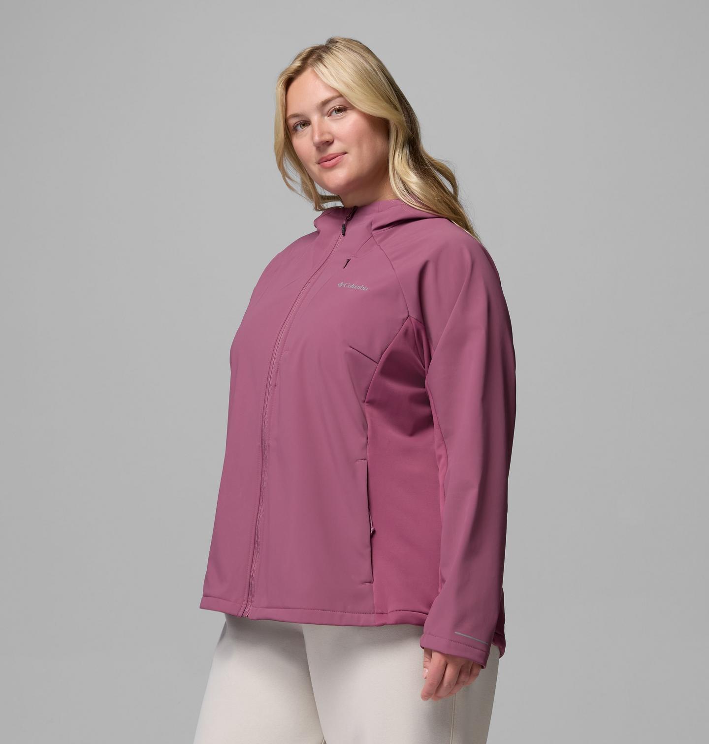 Женские куртки Columbia Trailborne Softshell - Plus Size, цвет: Состаренный розовато-лиловый — фото 4