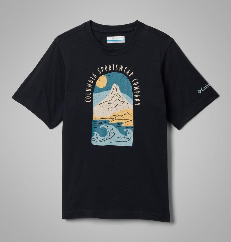 Boys' Valley Creek II Organic Cotton T-Shirt, Color: Black, Cozy Coastline, image 1