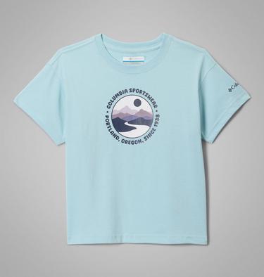 Girls' Mission Lake II Organic Cotton T-Shirt, Color: Marine Light, Bubbly Scoped View, image 1