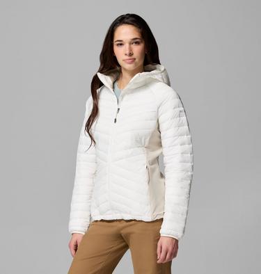 Chaqueta aislante h&iacute;brida Powder Pass III para mujer, Color: Sea Salt, Dark Stone, image 8