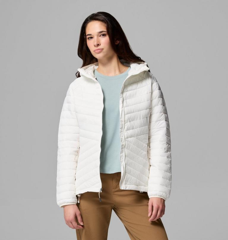 Chaqueta aislante h&iacute;brida Powder Pass III para mujer, Color: Sea Salt, Dark Stone, image 5