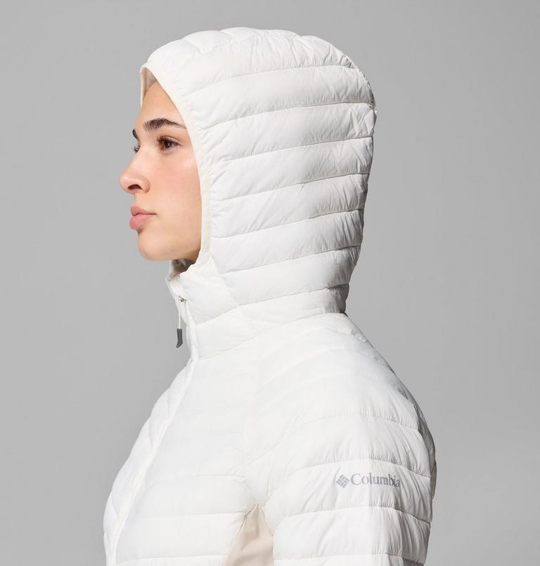 Chaqueta aislante h&iacute;brida Powder Pass III para mujer, Color: Sea Salt, Dark Stone, image 7