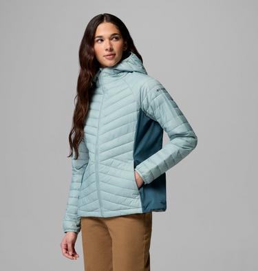 Chaqueta aislante h&iacute;brida Powder Pass III para mujer, Color: Crushed Blue, Everblue, image 8