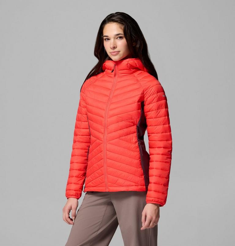 Women's Powder Pass III Hybrid Insulated Jacket, Color: Poppy Red, Moonvista, image 4