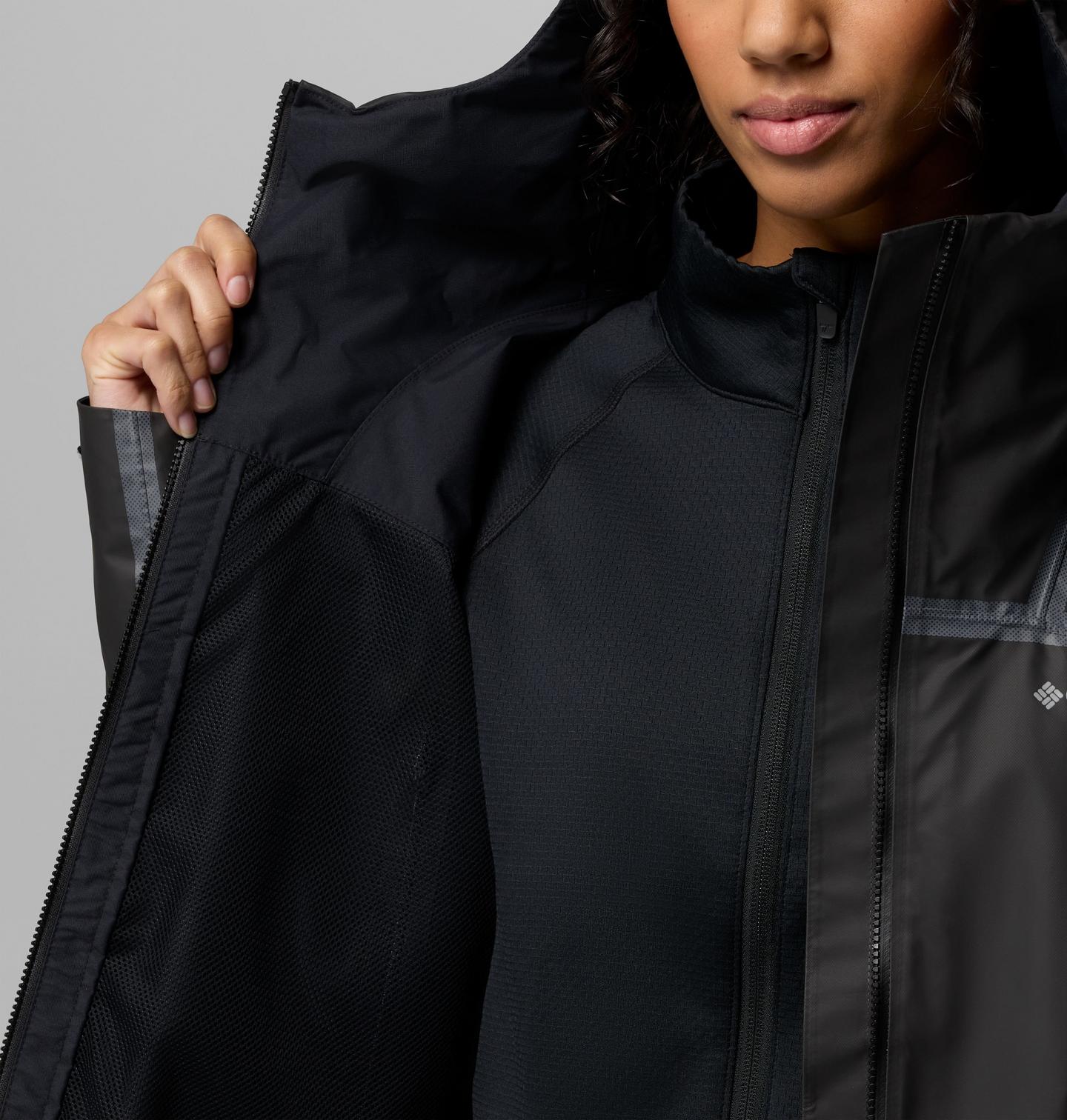 Женские куртки Columbia Whistler Peak Rain Shell, цвет: Чёрный — фото 4